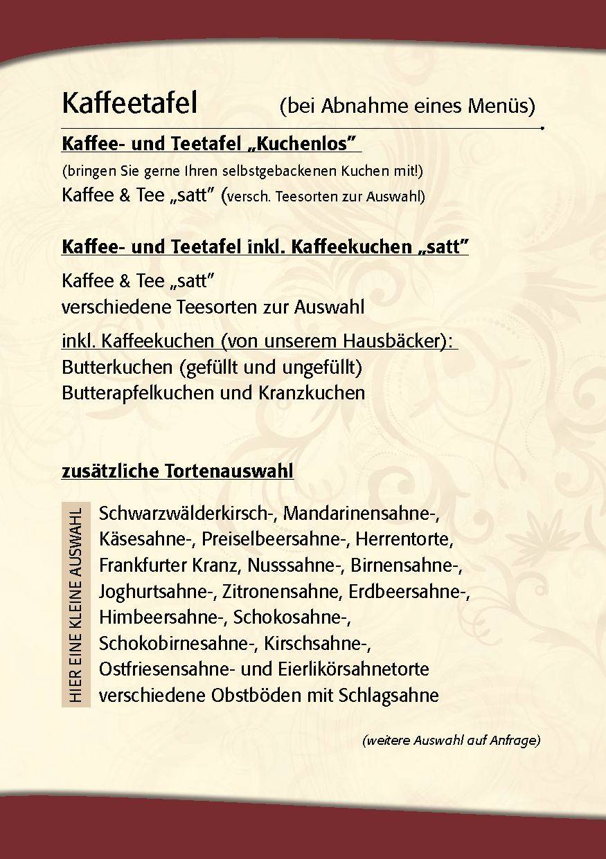 Köhncke's Hotel Kaffeetafel